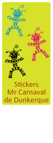 Stickers Mr Carnaval de Dunkerque, en 5 couleurs et 2 tailles