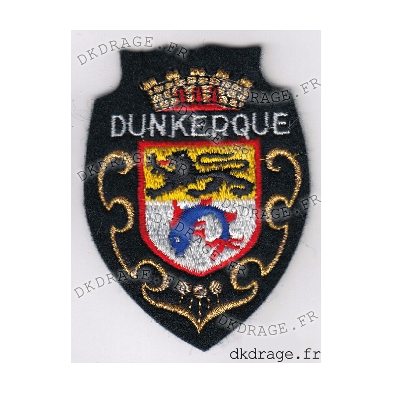 Ecusson ovale Dunkerque (Blanc) – Ch'ti Brodeur & CO