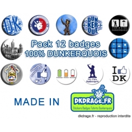 Pack 12 badges 100% Dunkerquois