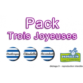 Pack 3 badges des Trois Joyeuses