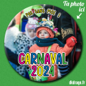 Badge personnalisé 56mm Carnaval 2024 PAS SANS MOI !