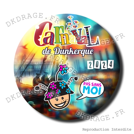 Badge / Magnet Carnaval de Dunkerque 2024 collector Mixte