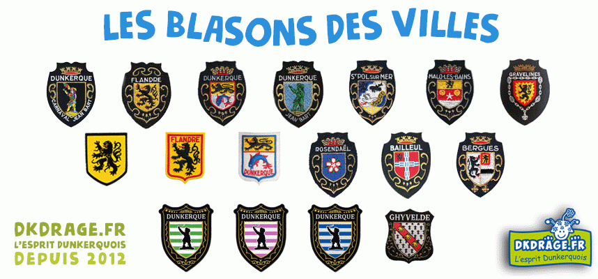 Les blasons des villes du coin et des flandres